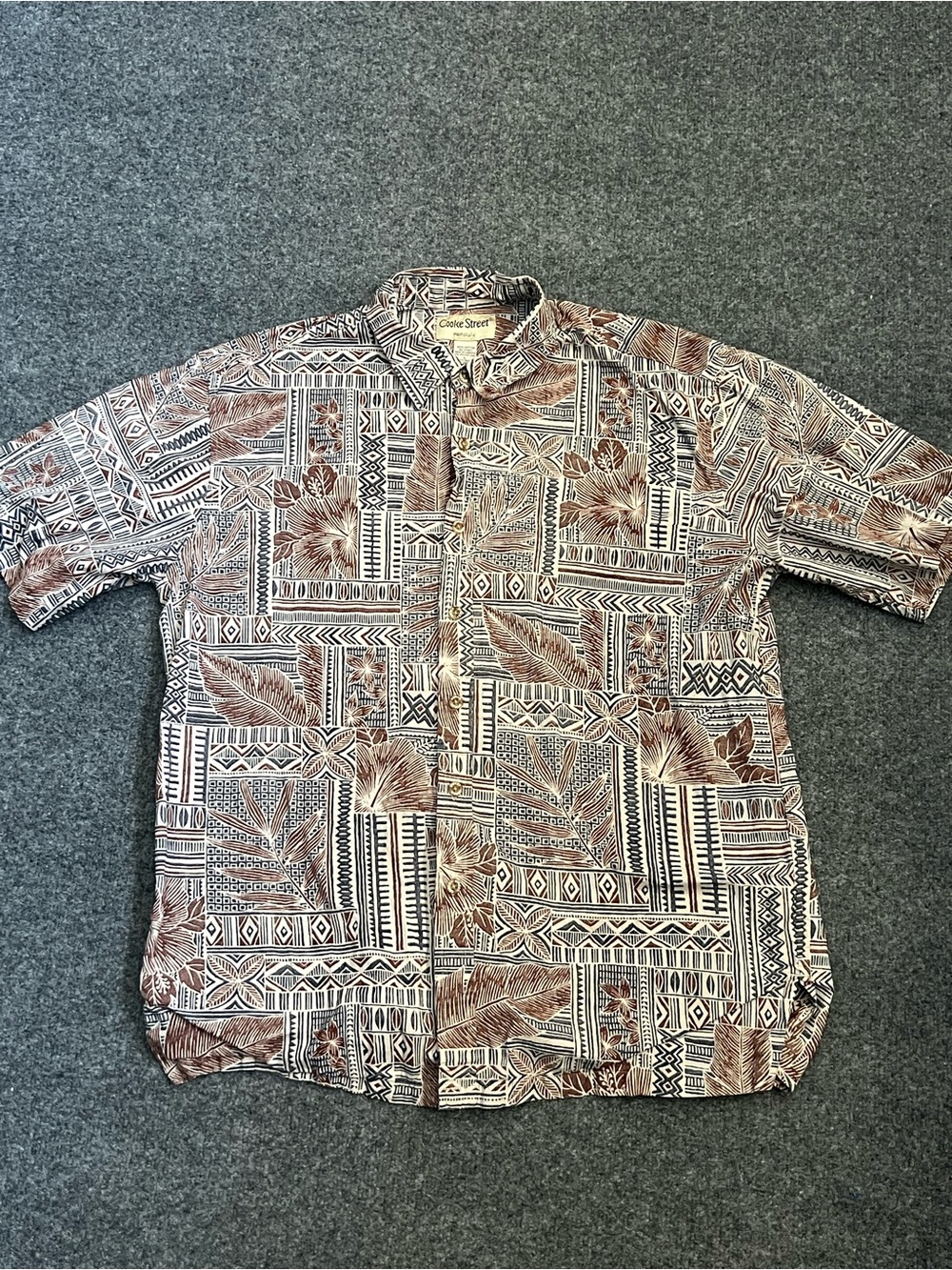 Cooke Street Honolulu Men’s Hawaiian Shirt, 100% Cotton, Large